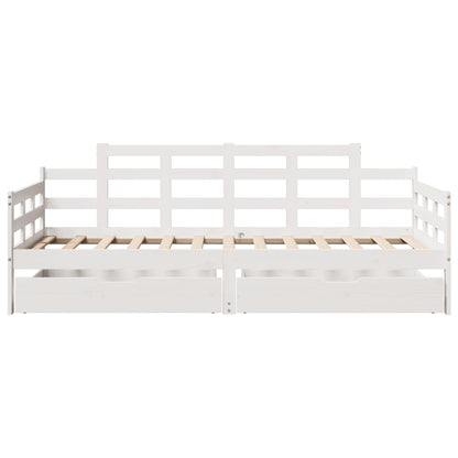 Daybed with Drawers without Mattress White 80x200 cm Solid Wood