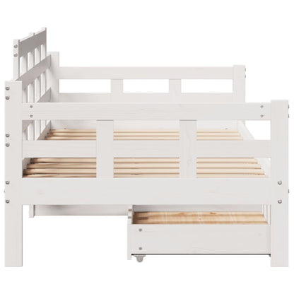 Daybed with Drawers without Mattress White 80x200 cm Solid Wood