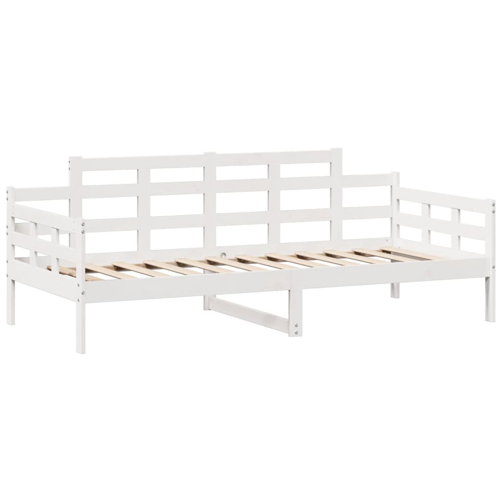 Daybed with Drawers without Mattress White 90x190 cm Single Solid Wood