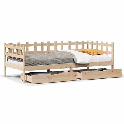 Daybed with Drawers without Mattress 80x200 cm Solid Wood