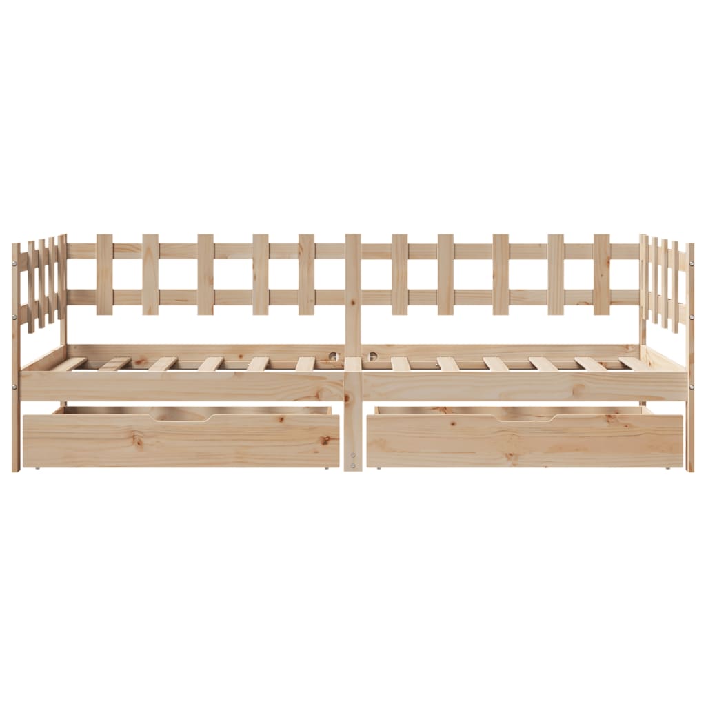 Daybed with Drawers without Mattress 80x200 cm Solid Wood