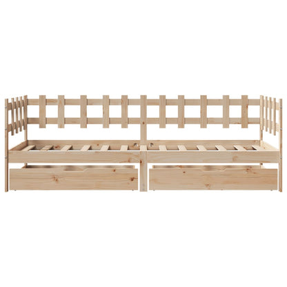 Daybed with Drawers without Mattress 80x200 cm Solid Wood