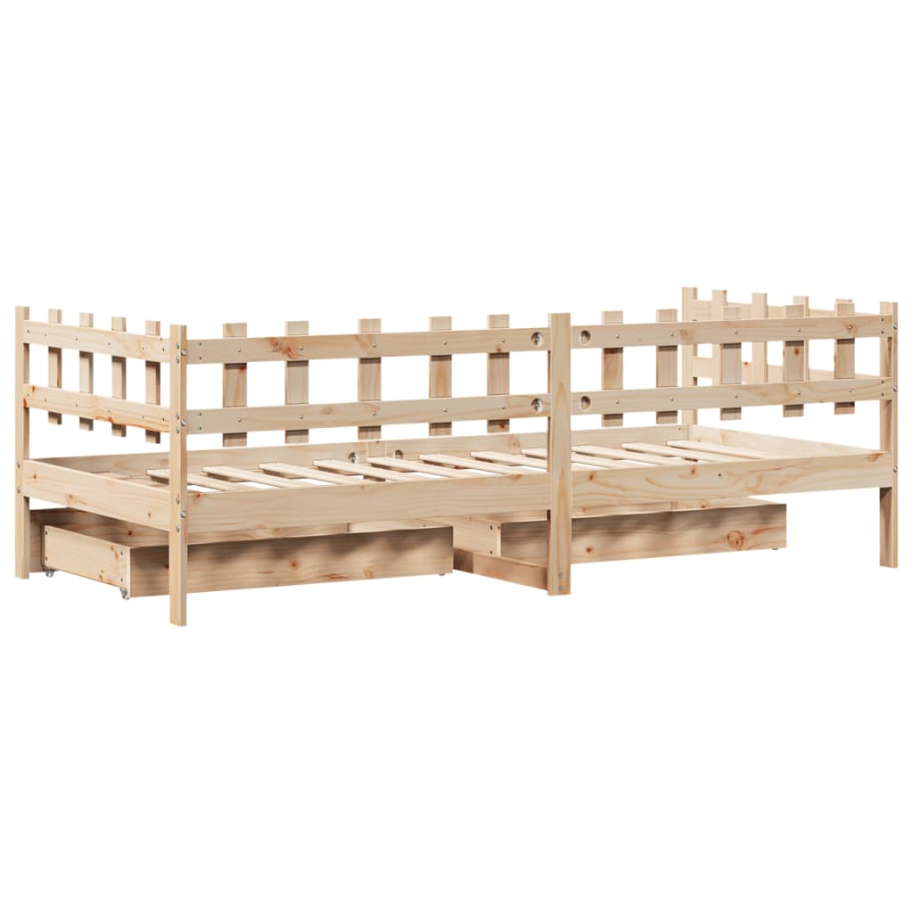 Daybed with Drawers without Mattress 80x200 cm Solid Wood