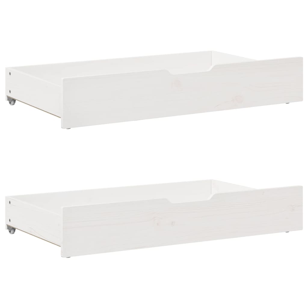 Daybed with Drawers without Mattress White 80x200 cm Solid Wood