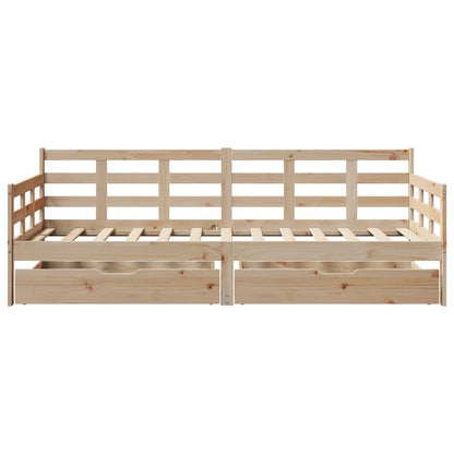 Daybed with Drawers without Mattress 90x200 cm Solid Wood