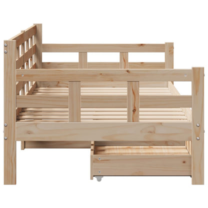 Daybed with Drawers without Mattress 90x200 cm Solid Wood