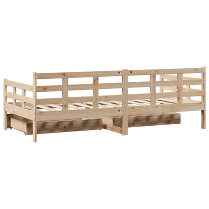 Daybed with Drawers without Mattress 90x200 cm Solid Wood