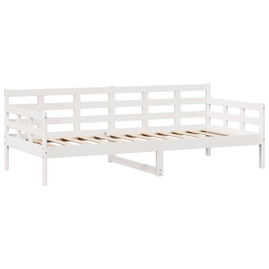 Daybed with Drawers without Mattress White 90x200 cm Solid Wood