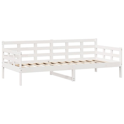 Daybed with Drawers without Mattress White 90x200 cm Solid Wood