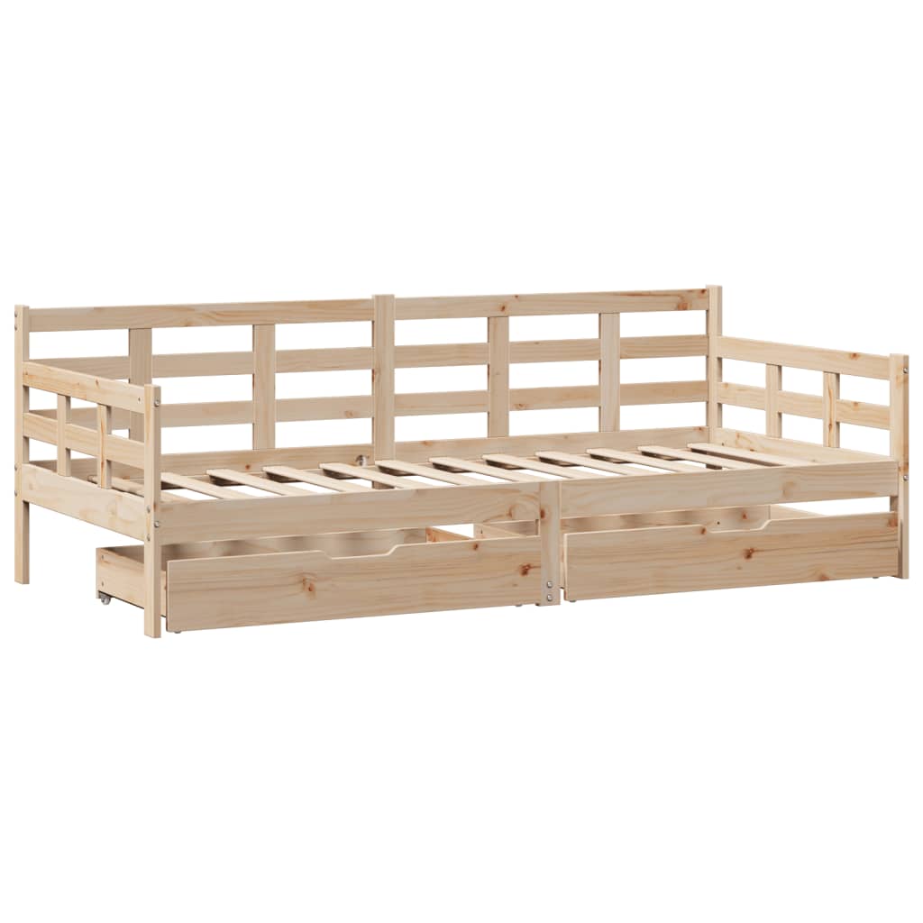 Daybed with Drawers without Mattress 80x200 cm Solid Wood