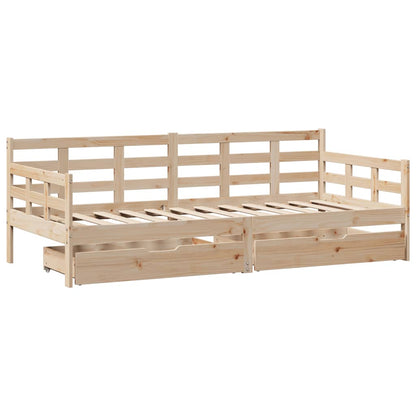 Daybed with Drawers without Mattress 80x200 cm Solid Wood