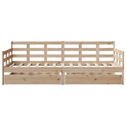 Daybed with Drawers without Mattress 80x200 cm Solid Wood