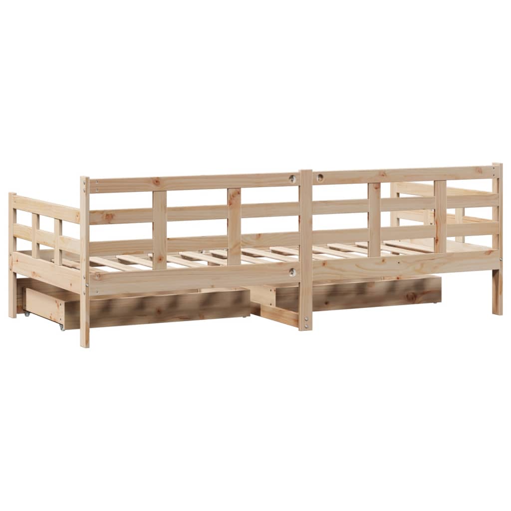 Daybed with Drawers without Mattress 80x200 cm Solid Wood