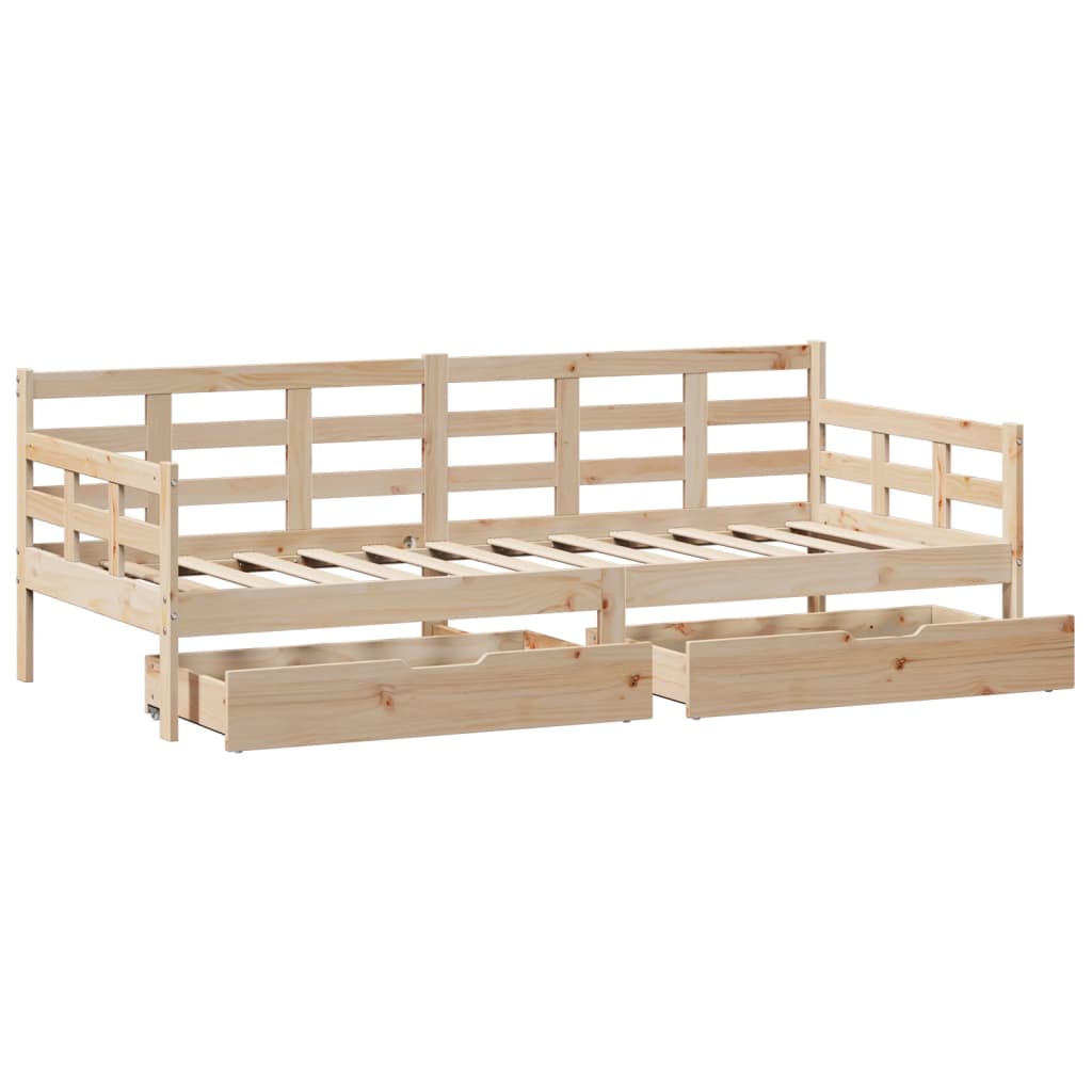 Daybed with Drawers without Mattress 80x200 cm Solid Wood