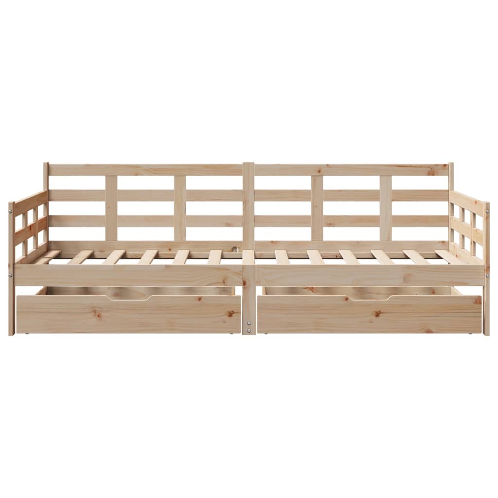 Daybed with Drawers without Mattress 90x190 cm Single Solid Wood