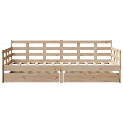 Daybed with Drawers without Mattress 90x190 cm Single Solid Wood