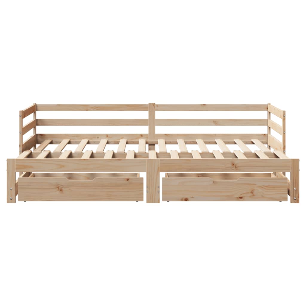 Daybed with Trundle and Drawers without Mattress 80x200 cm