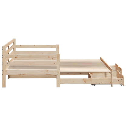 Daybed with Trundle and Drawers without Mattress 90x200 cm