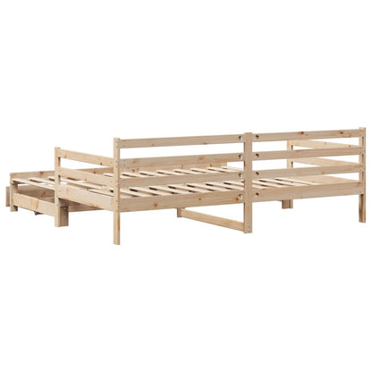 Daybed with Trundle and Drawers without Mattress 90x200 cm