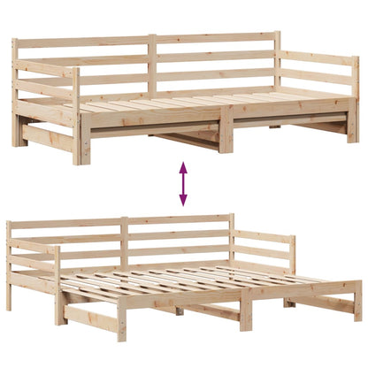 Daybed with Trundle and Drawers without Mattress 90x200 cm