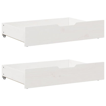 Daybed with Trundle and Drawers without Mattress White 90x190 cm Single