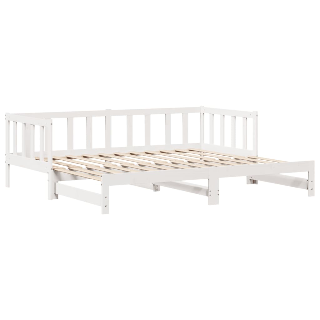 Daybed with Trundle and Drawers without Mattress White 90x190 cm Single