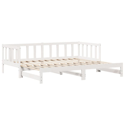 Daybed with Trundle and Drawers without Mattress White 90x200 cm