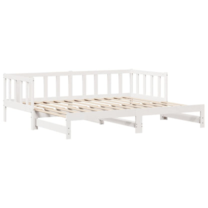 Daybed with Trundle and Drawers without Mattress White 80x200 cm