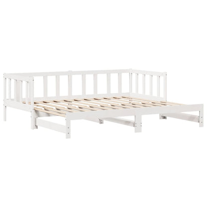 Daybed with Trundle and Drawers without Mattress White 90x190 cm Single