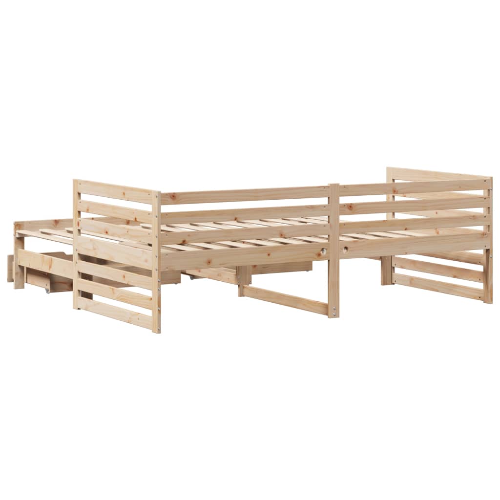 Daybed with Drawers without Mattress 90x200 cm Solid Wood