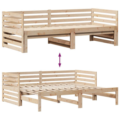 Daybed with Drawers without Mattress 90x200 cm Solid Wood