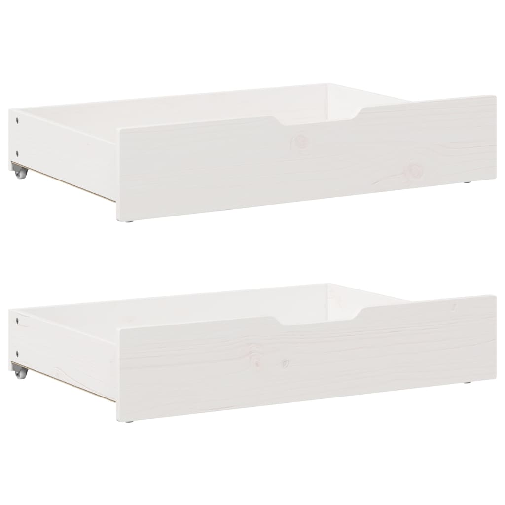 Daybed with Drawers without Mattress White 90x200 cm Solid Wood