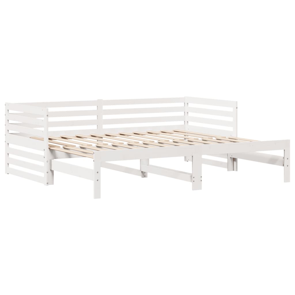 Daybed with Drawers without Mattress White 90x200 cm Solid Wood