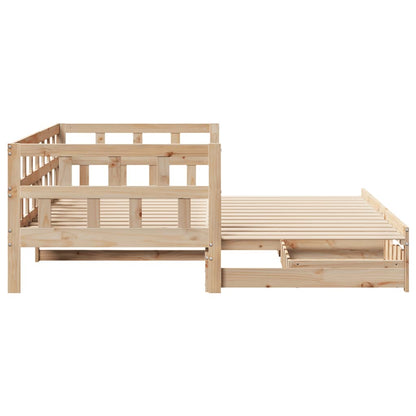 Daybed with Trundle and Drawers without Mattress 90x200 cm