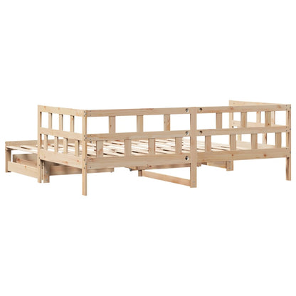 Daybed with Trundle and Drawers without Mattress 90x200 cm