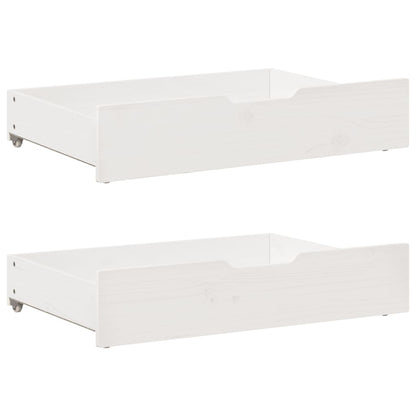 Daybed with Trundle and Drawers without Mattress White 90x200 cm