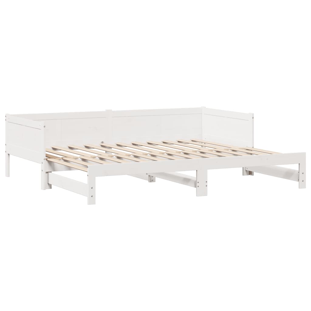 Daybed with Trundle and Drawers without Mattress White 80x200 cm