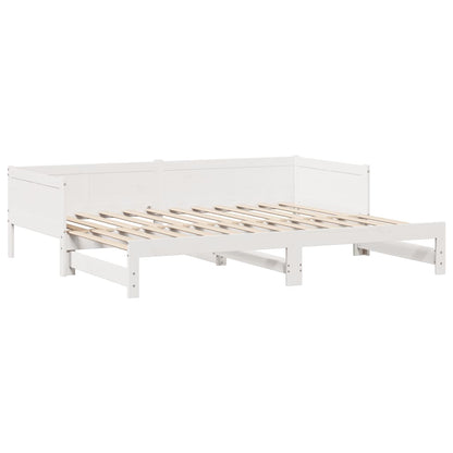 Daybed with Trundle and Drawers without Mattress White 80x200 cm