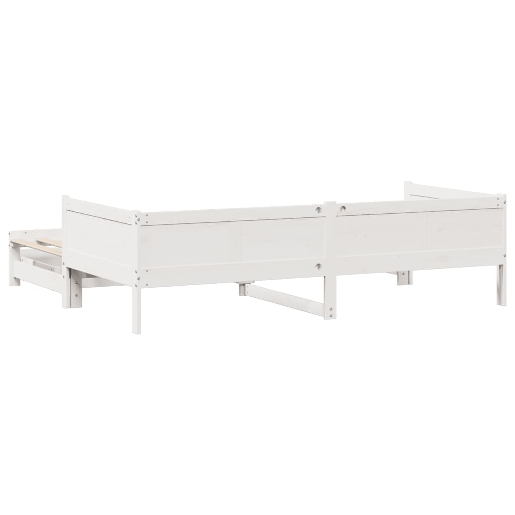 Daybed with Trundle and Drawers without Mattress White 80x200 cm