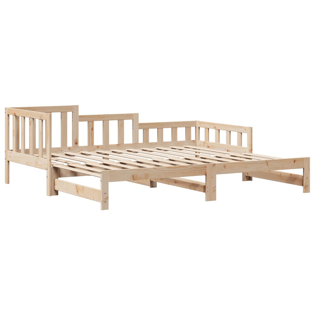 Daybed with Trundle and Drawers without Mattress 90x190 cm Single