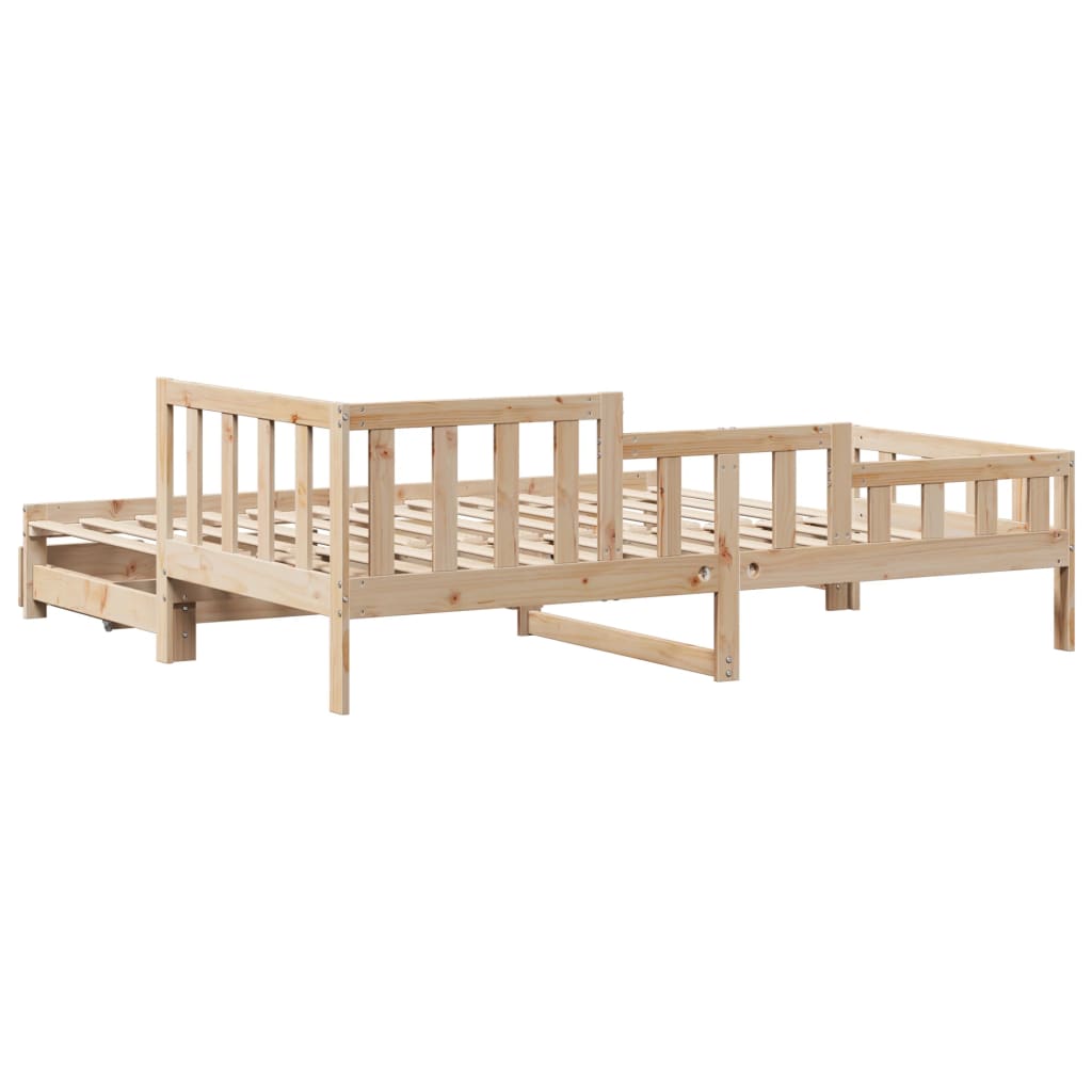 Daybed with Trundle and Drawers without Mattress 90x190 cm Single