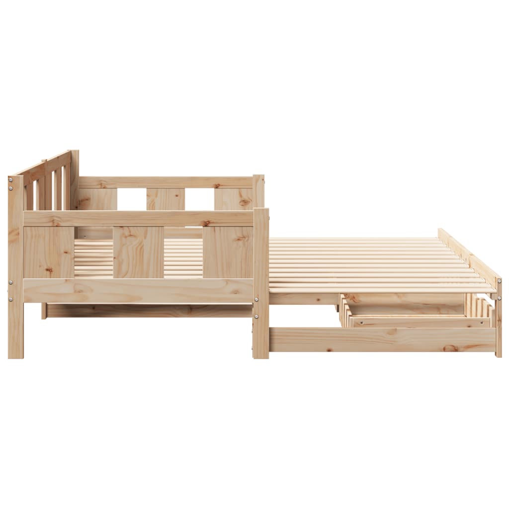 Daybed with Trundle and Drawers without Mattress 90x200 cm