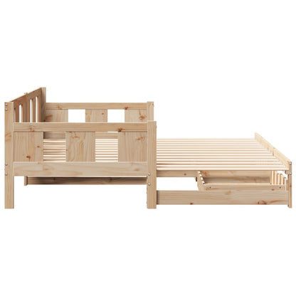 Daybed with Trundle and Drawers without Mattress 90x200 cm