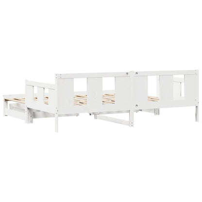 Daybed with Trundle and Drawers without Mattress White 90x200 cm