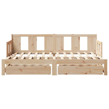 Daybed with Trundle and Drawers without Mattress 80x200 cm