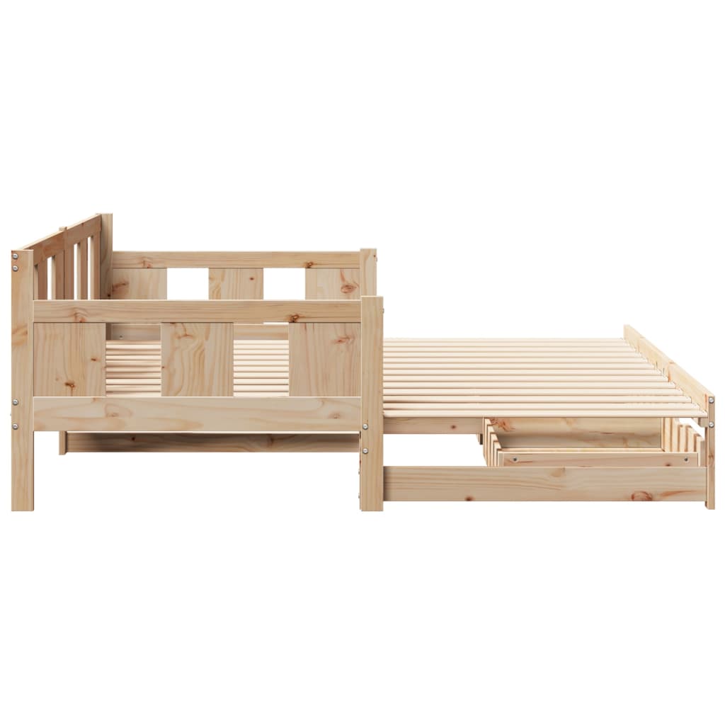 Daybed with Trundle and Drawers without Mattress 80x200 cm