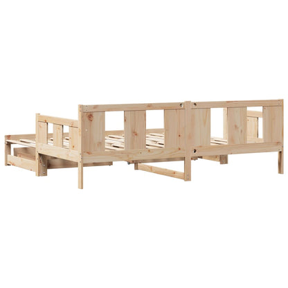 Daybed with Trundle and Drawers without Mattress 80x200 cm