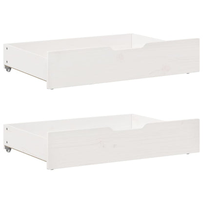 Daybed with Trundle and Drawers without Mattress White 80x200 cm