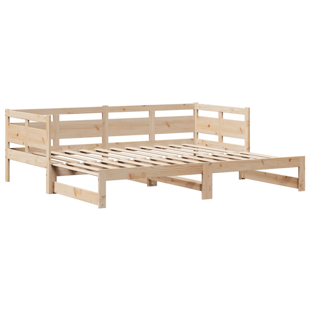 Daybed with Trundle and Drawers without Mattress 90x200 cm