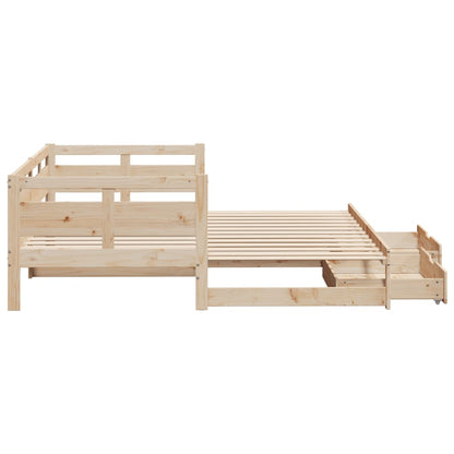 Daybed with Trundle and Drawers without Mattress 90x200 cm